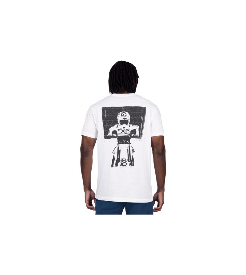 FXR T-Shirt Behind Bars Premium White / Asphalt - Image 2