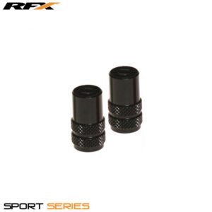 RFX Sport Valve Caps with Valve Key (Black) 2pcs