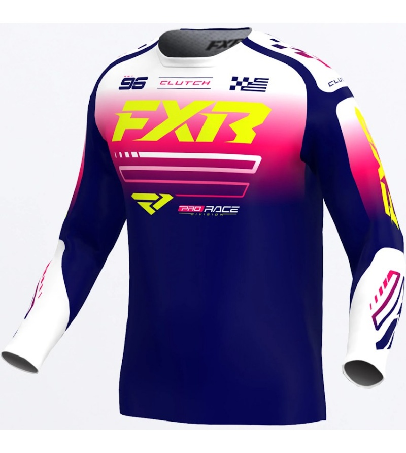 FXR Μπλούζα Clutch MX Navy / Razz / White