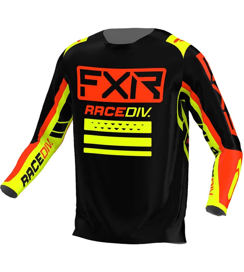 FXR Μπλούζα MX Clutch Pro Black / Nuke Red / Hivis