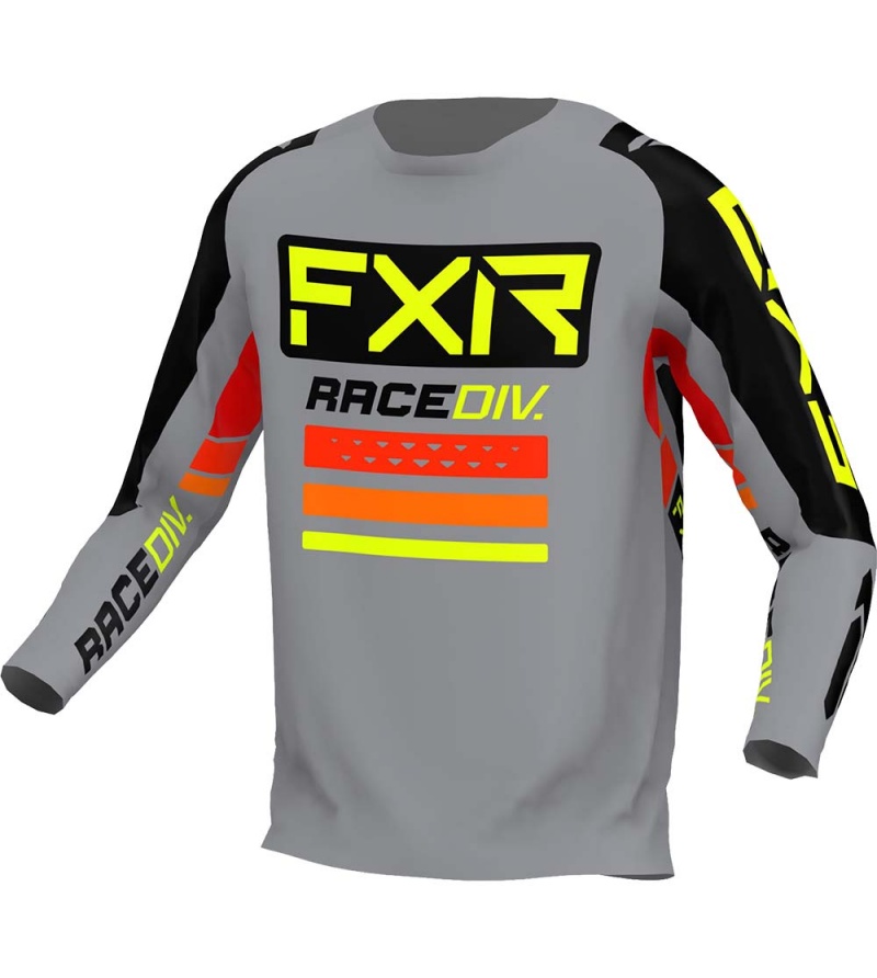 FXR Μπλούζα MX Clutch Pro Grey / Black / Hivis