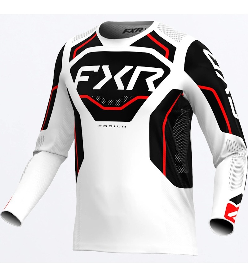 FXR Μπλούζα Podium Relay MX Άσπρο / Μαύρο / Κόκκινο