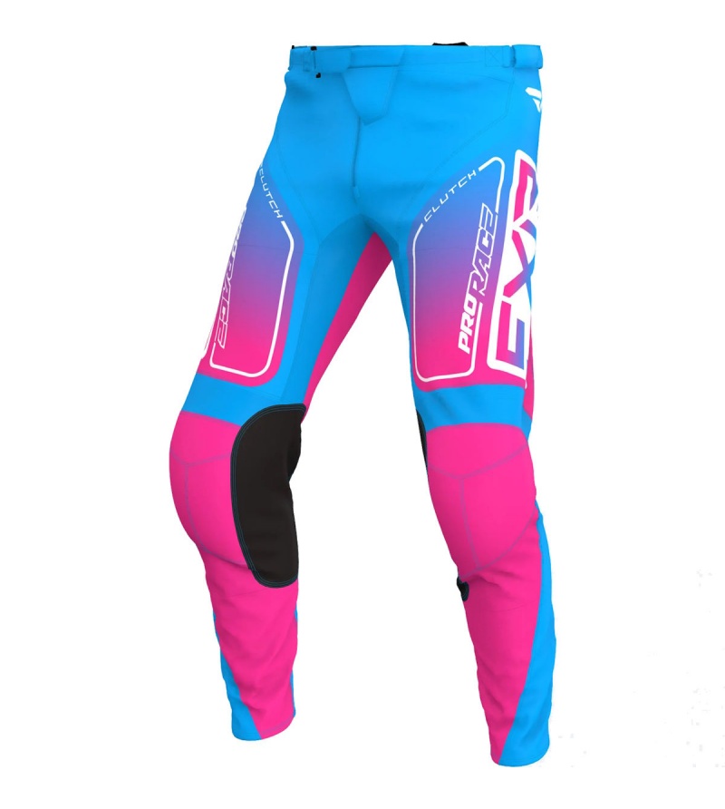 FXR Παιδικό Παντελόνι MX Clutch Cyan / E-Pink