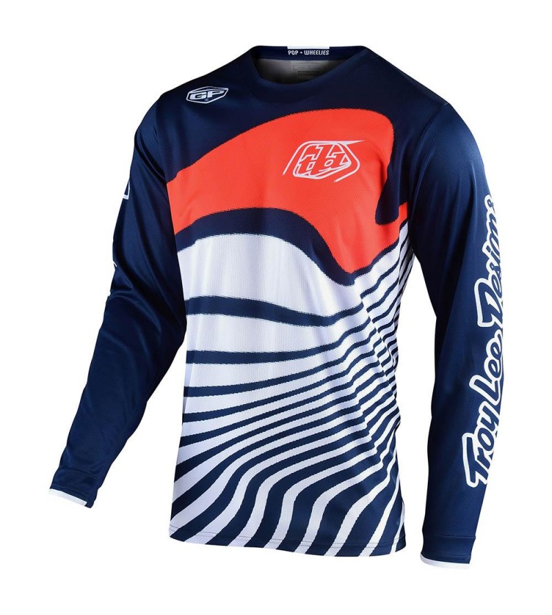 Troy Lee Designs Μπλούζα ΜΧ GP Drift Navy / Orange