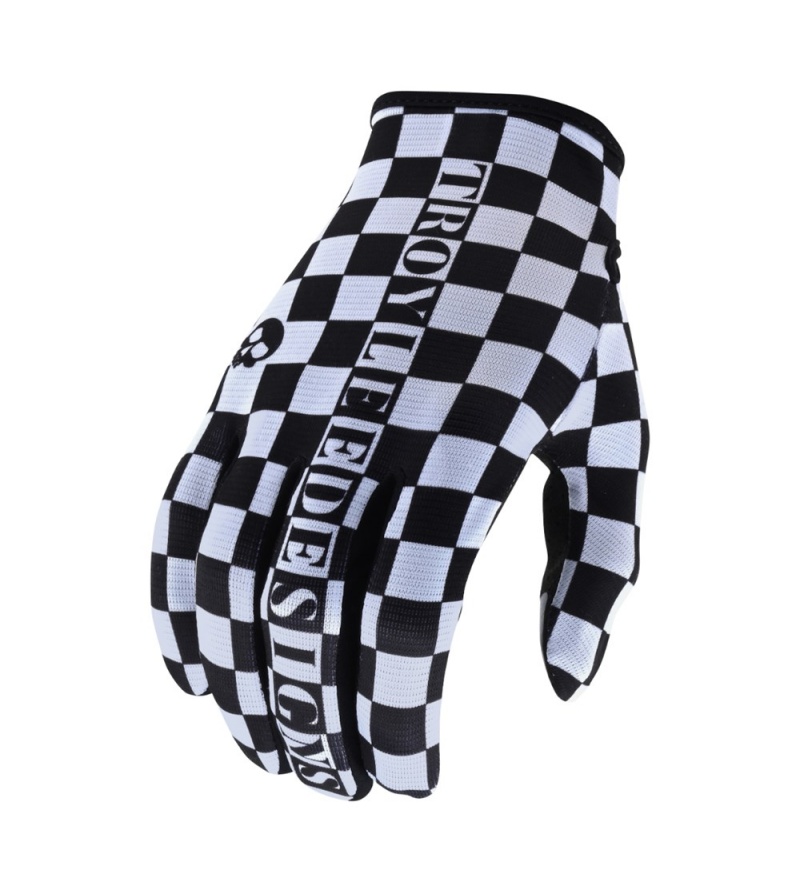 Troy Lee Designs Γάντια MTB Flowline Checkers White / Black
