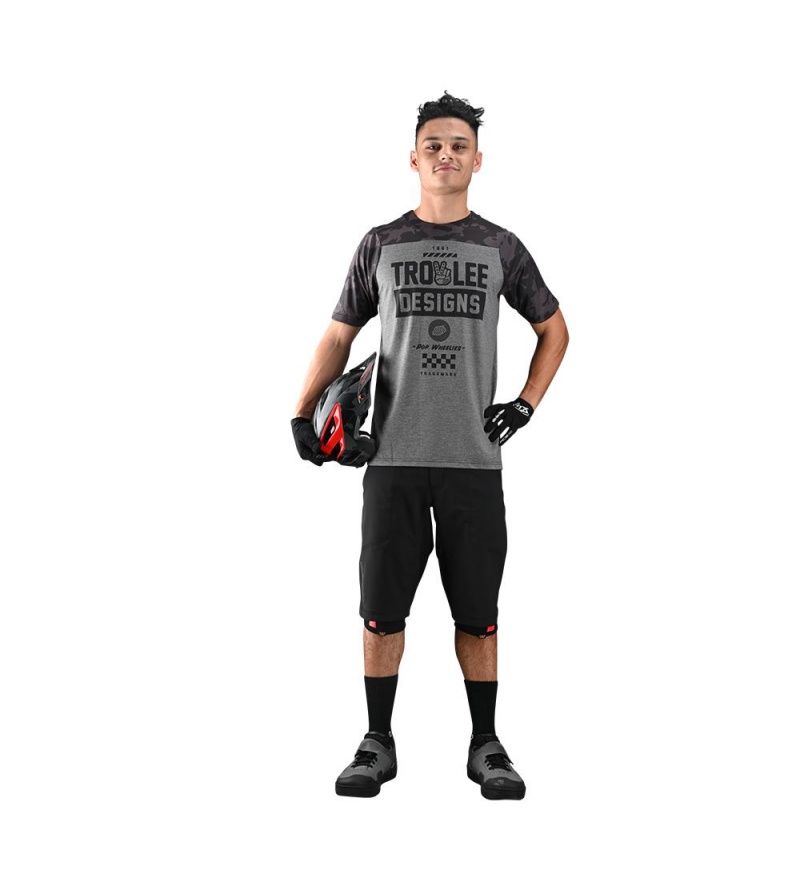 Troy Lee Designs Μπλούζα MTB Skyline Camber Camo Heather Light Gray / Black - Image 3