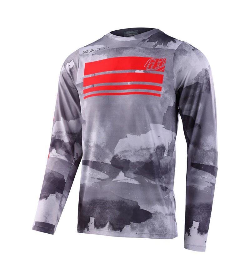 Troy Lee Designs Μπλούζα Skyline LS Blocks Charcoal