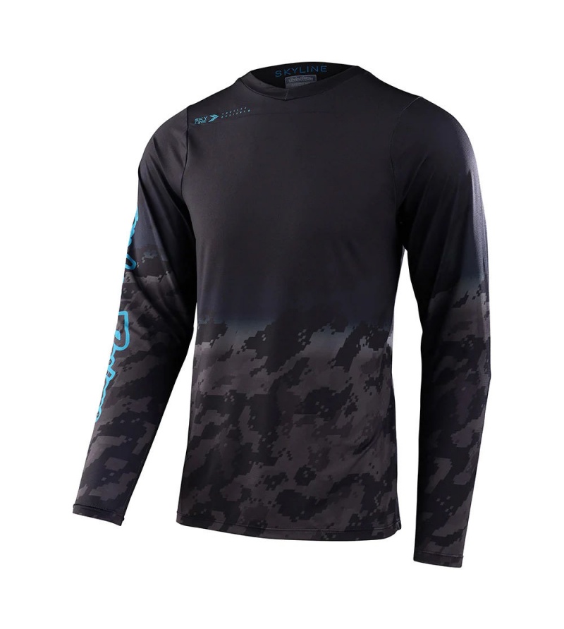 Troy Lee Designs Μπλούζα Skyline LS Fader Digi Black