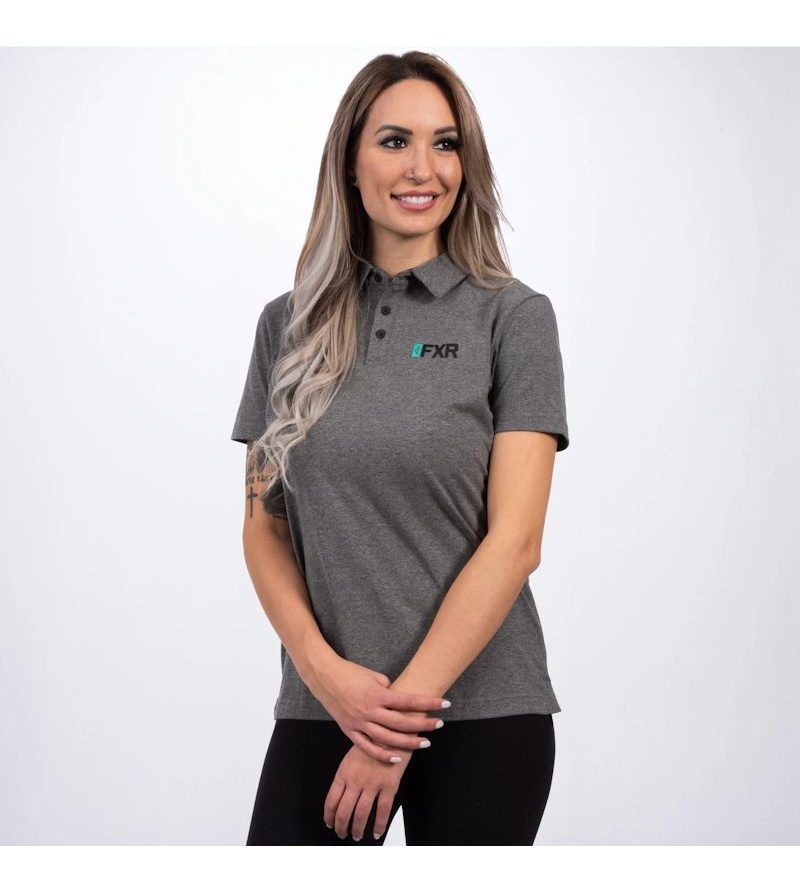 FXR Γυναικείο Evo Tech Polo T-Shirt Grey Heather / Mint