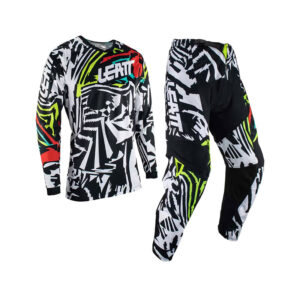 Παιδική Στολή Motocross Leatt Ride Kit 3.5 Zebra – Jersey & Παντελόνι (White/Black)