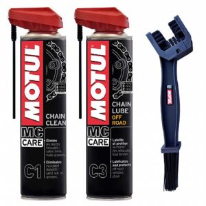 Σετ Συντήρησης Αλυσίδας Motul Off-Road Pack (Καθαριστικό C1 400ml + Λιπαντικό C3 400ml + Ειδική Βούρτσα)