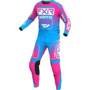 FXR Παιδική Στολή MX Clutch Cyan / E-Pink